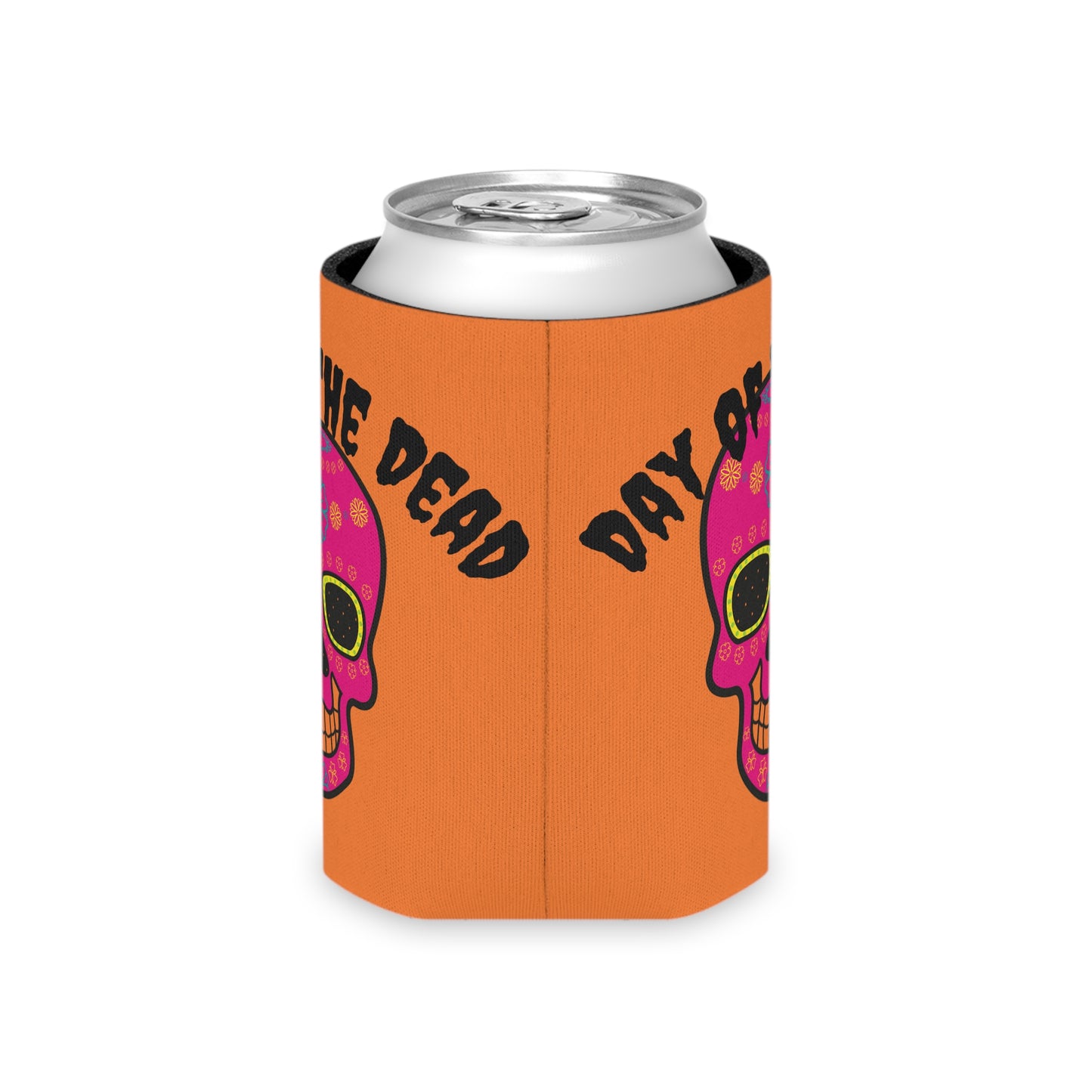Vibrant Day of the Dead Can Cooler, Mexican Fiesta Drink Sleeve, Party Accessory, Halloween Celebration, Gift for Him/Her