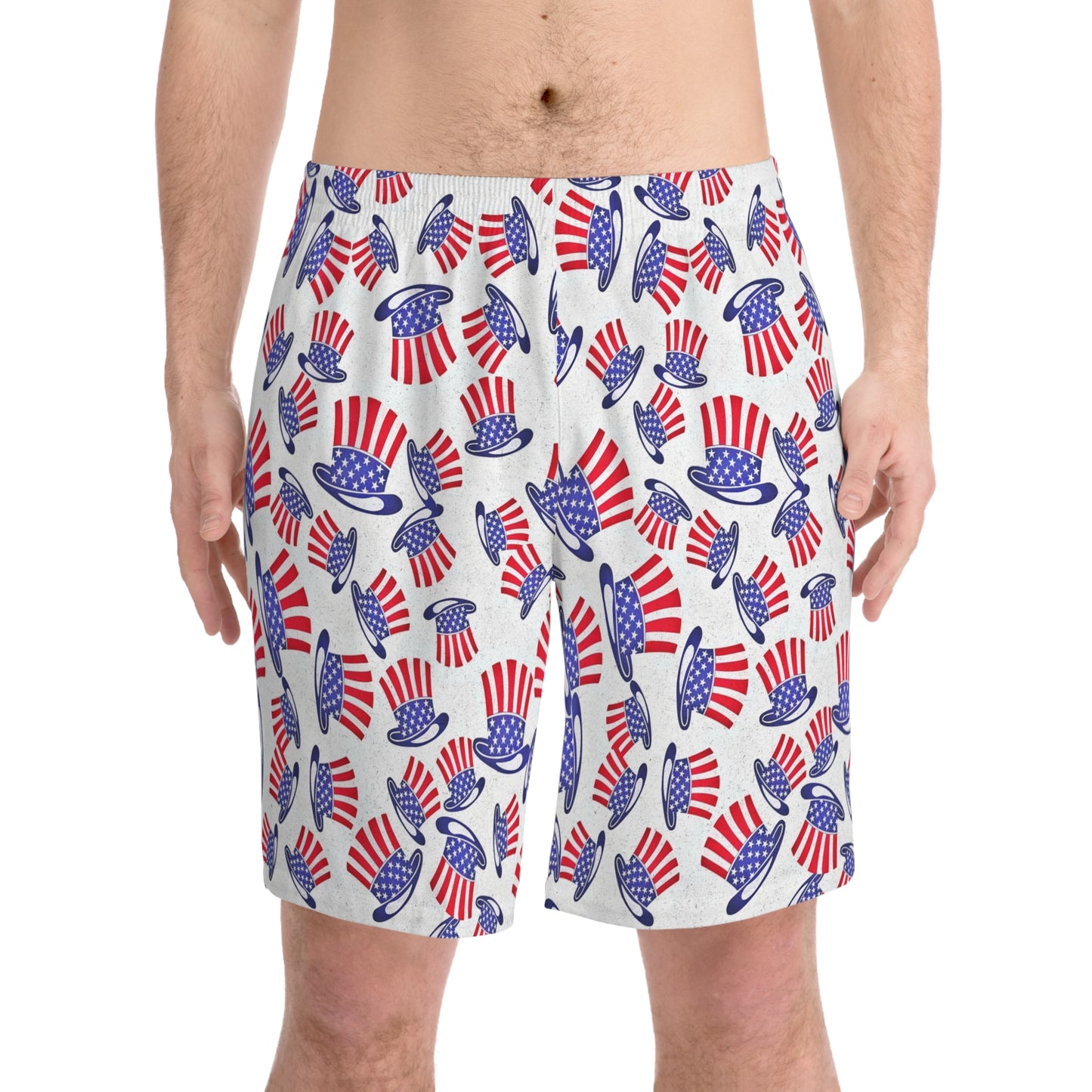 Patriotic Beach Shorts for Men erfect for July 4th, Summer Fun, Vacation, Pool Parties