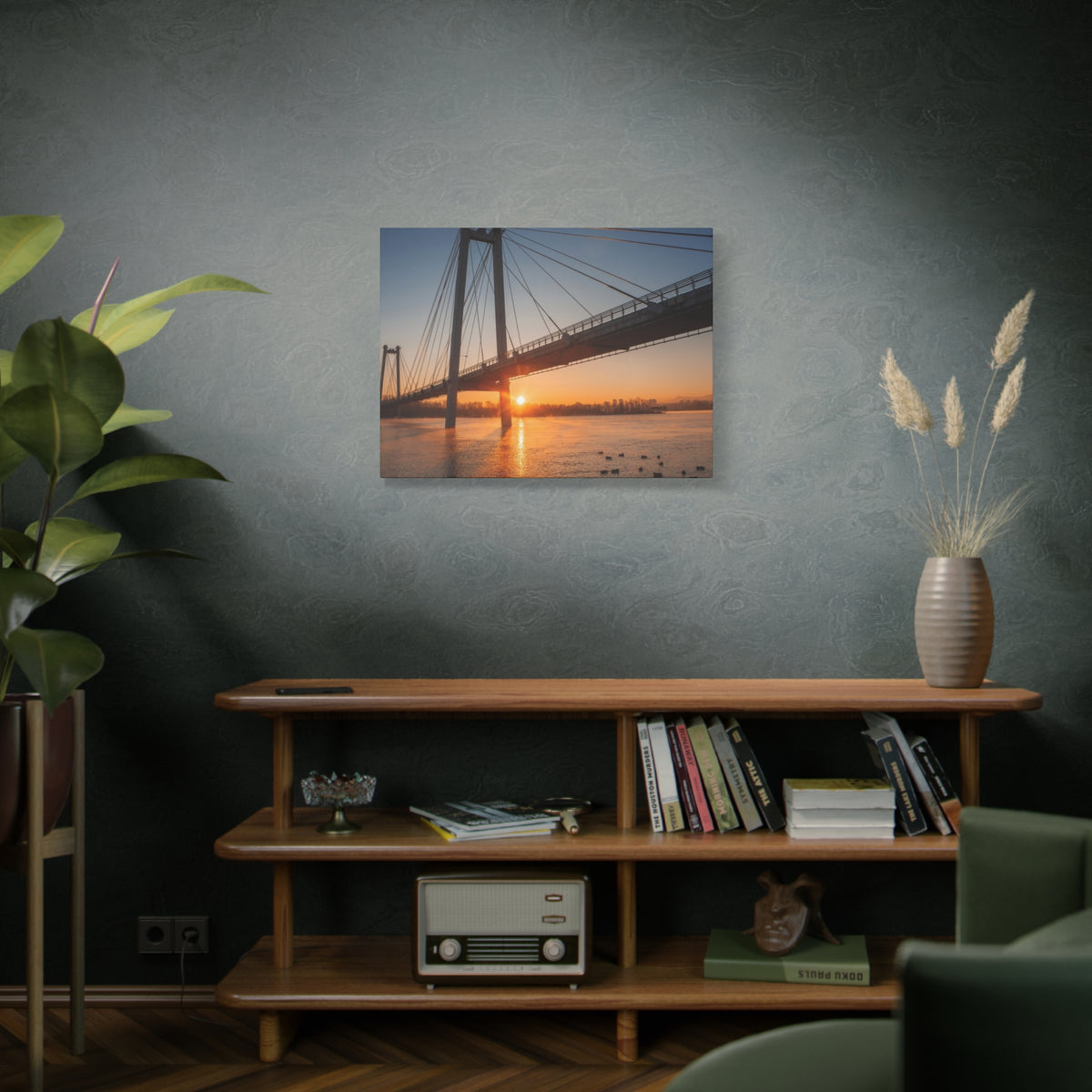 Sunrise Bridge Canvas Wall Art — Matte Stretched Canvas