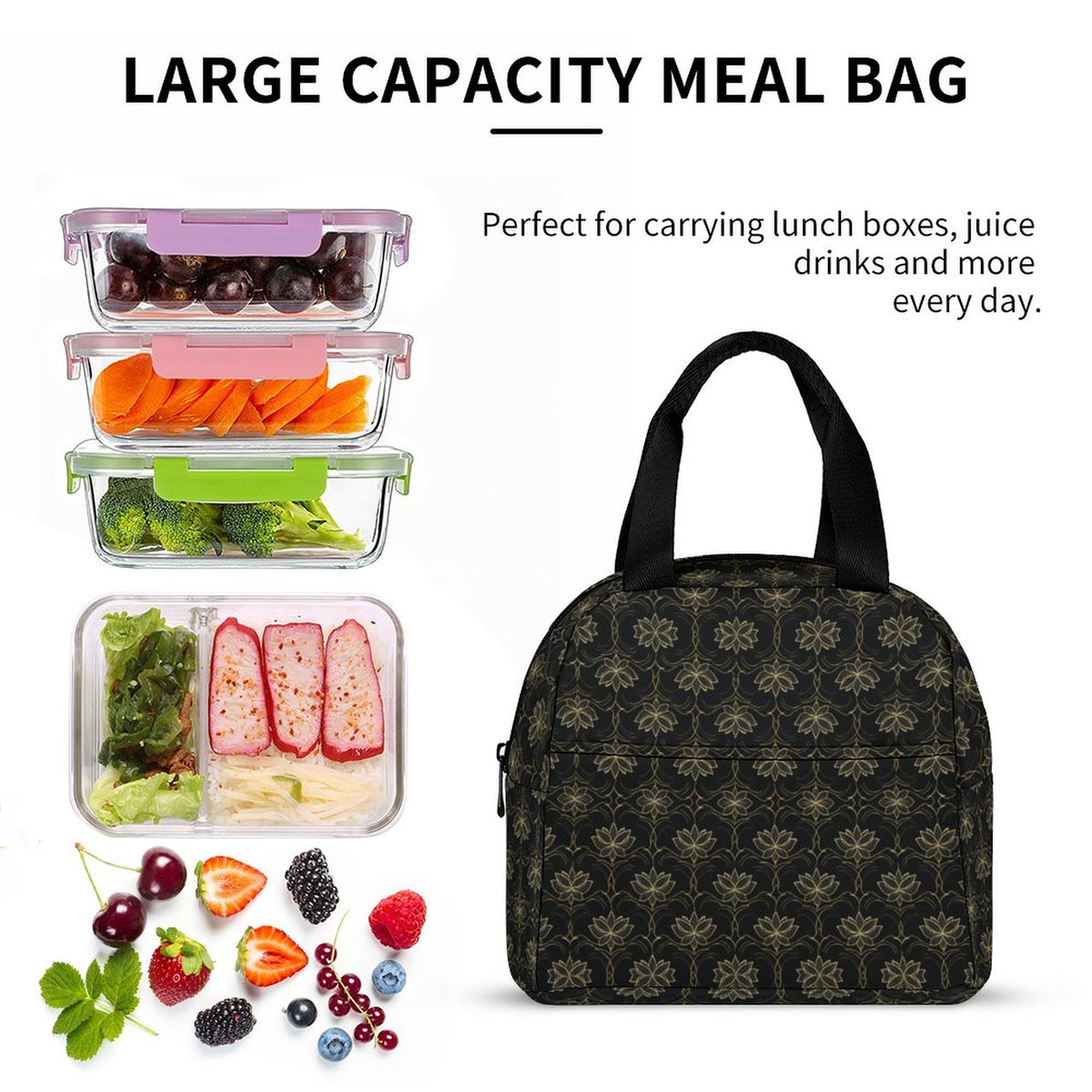 Insulated Lunch Bag with Pocket (All-Over Printing)