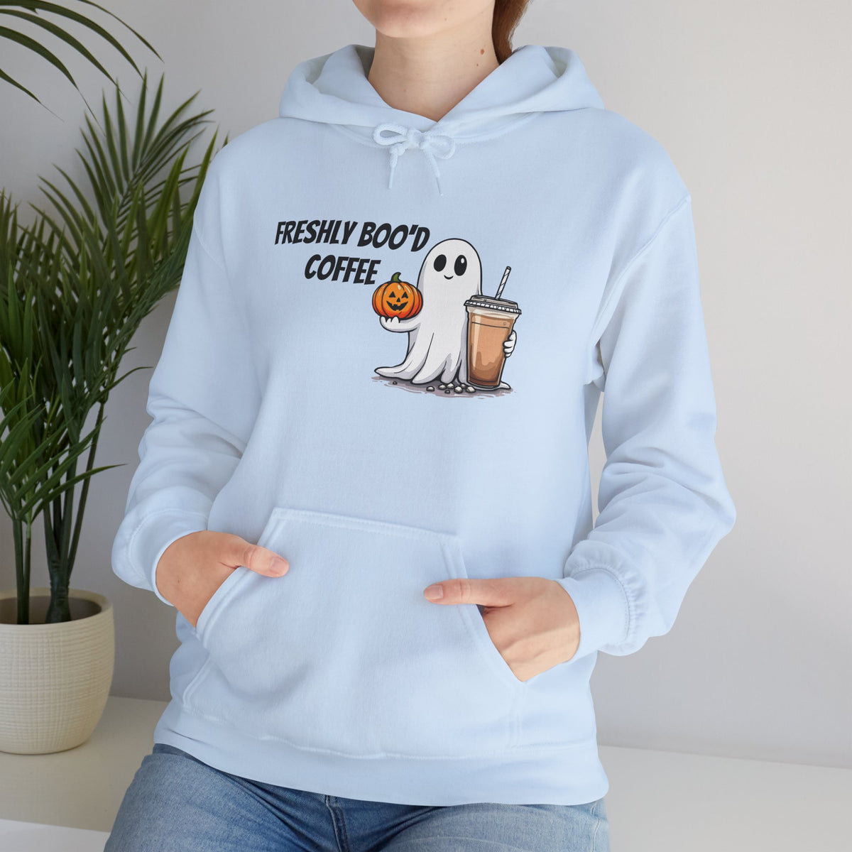 Ghostly Coffee Unisex Hoodie, Halloween Sweatshirt, Cute Fall Apparel, Cozy Casual Wear, Gift for Coffee Lovers, Fun Spooky Style