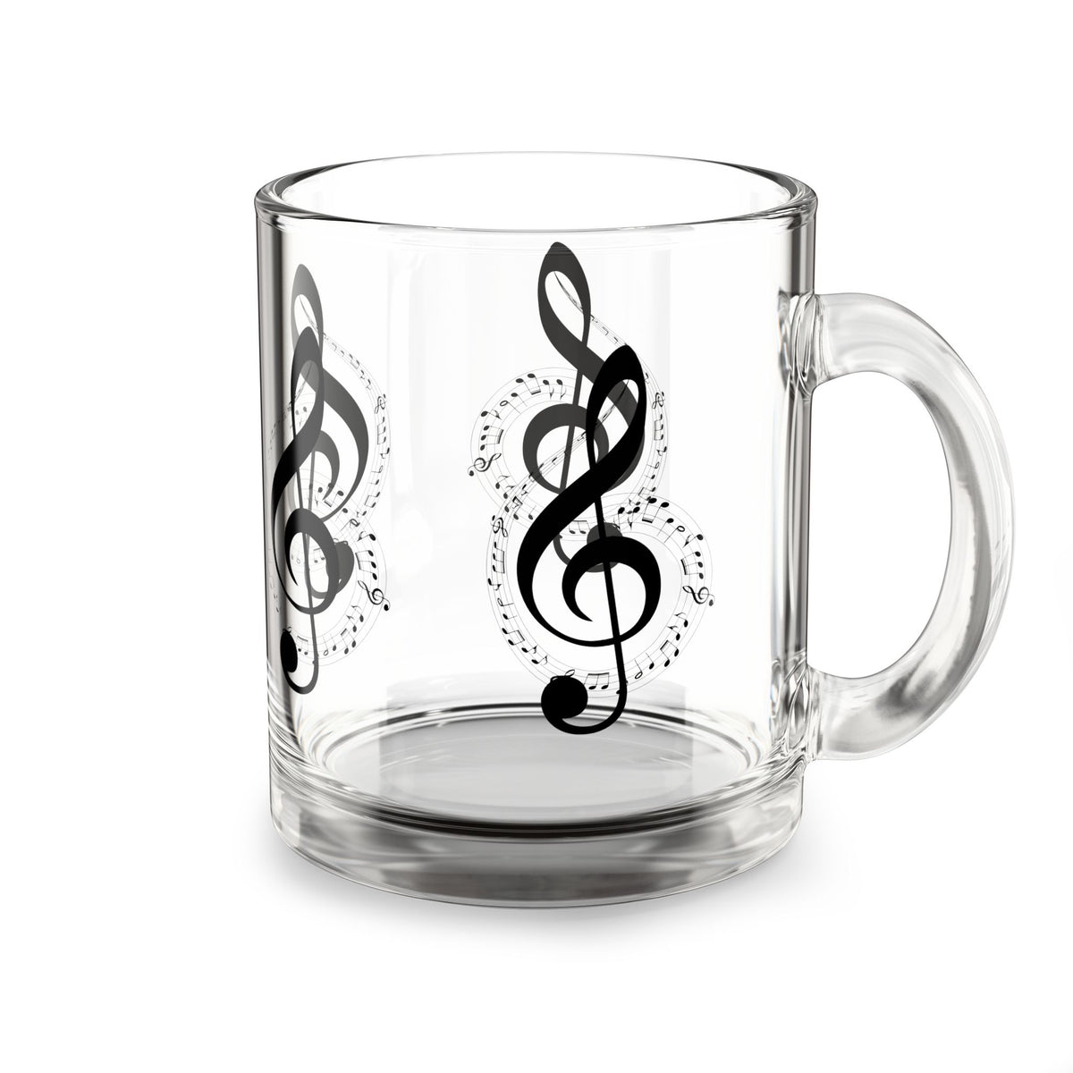 Musical Glass Mug, 10oz - Perfect for Coffee, Tea, Gifts for Music Lovers, Home Decor, Party Favors, Unique Drinkware
