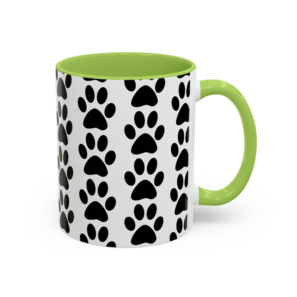 Paw Print Accent Coffee Mug - Dog Lover Gift, Black and White Pet Mug, Cute Animal Decor, Personalized Pet Owner Present, Coffee Tea Cup