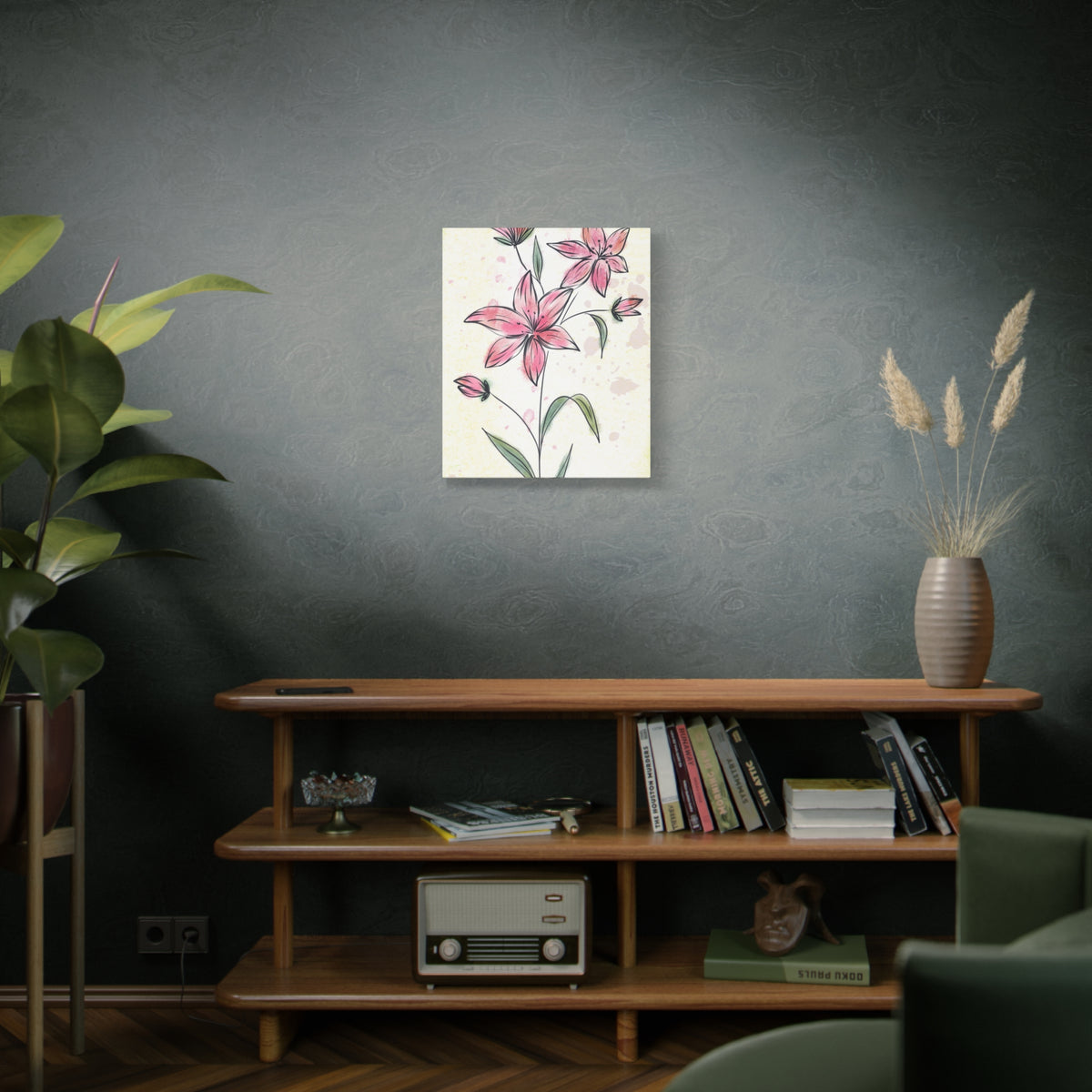 Matte Canvas, Stretched, 1.25" Tulips Pink Flowers