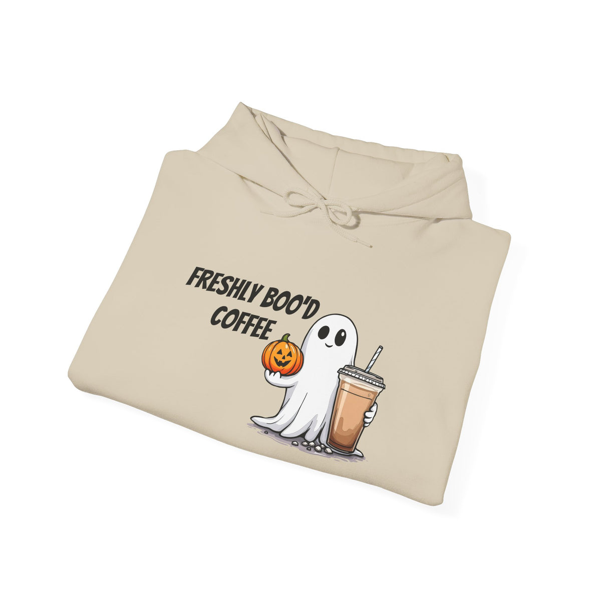 Ghostly Coffee Unisex Hoodie, Halloween Sweatshirt, Cute Fall Apparel, Cozy Casual Wear, Gift for Coffee Lovers, Fun Spooky Style