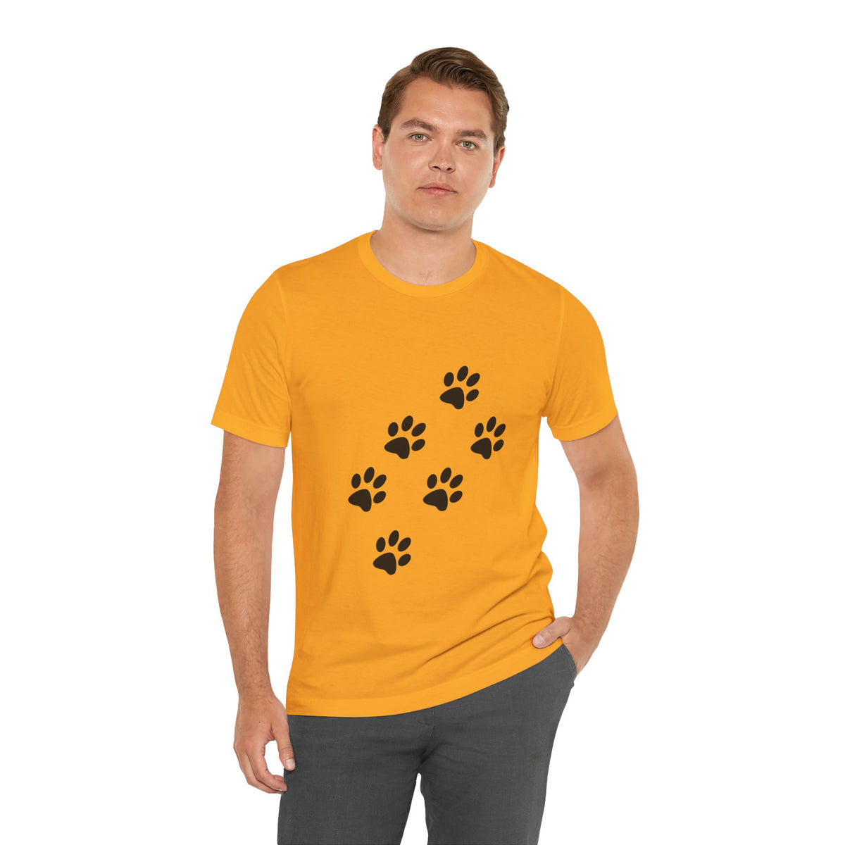 Paw Print Short Sleeve Tee | Unisex Animal Lover Shirt, Pet Owner Gift, Casual Wear, Gifts for Dog Lovers, Comfortable T-Shirt