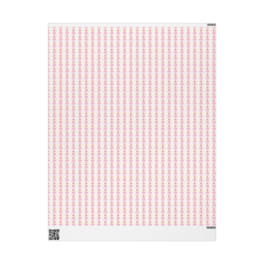 Pink Heart Pattern Wrapping Paper Roll — Cute Valentine & Birthday Gift Wrap