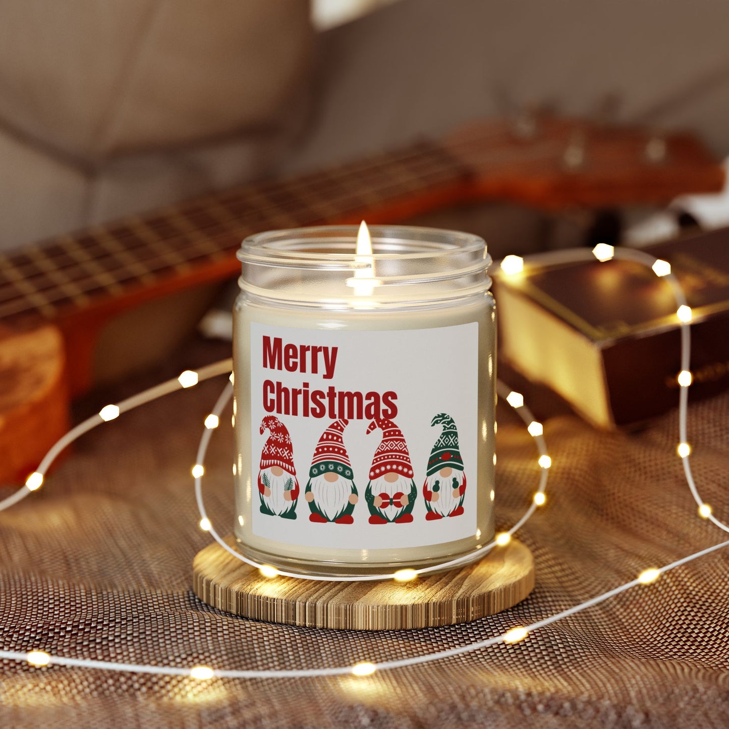 Merry Christmas Gnome Candle — Coconut Apricot Wax (4oz & 9oz)