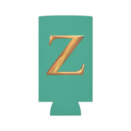 Personalized Monogram "Z" Can Cooler - Stylish Drink Holder for Parties, Weddings, Beach Days, Summer Gatherings, Gifts