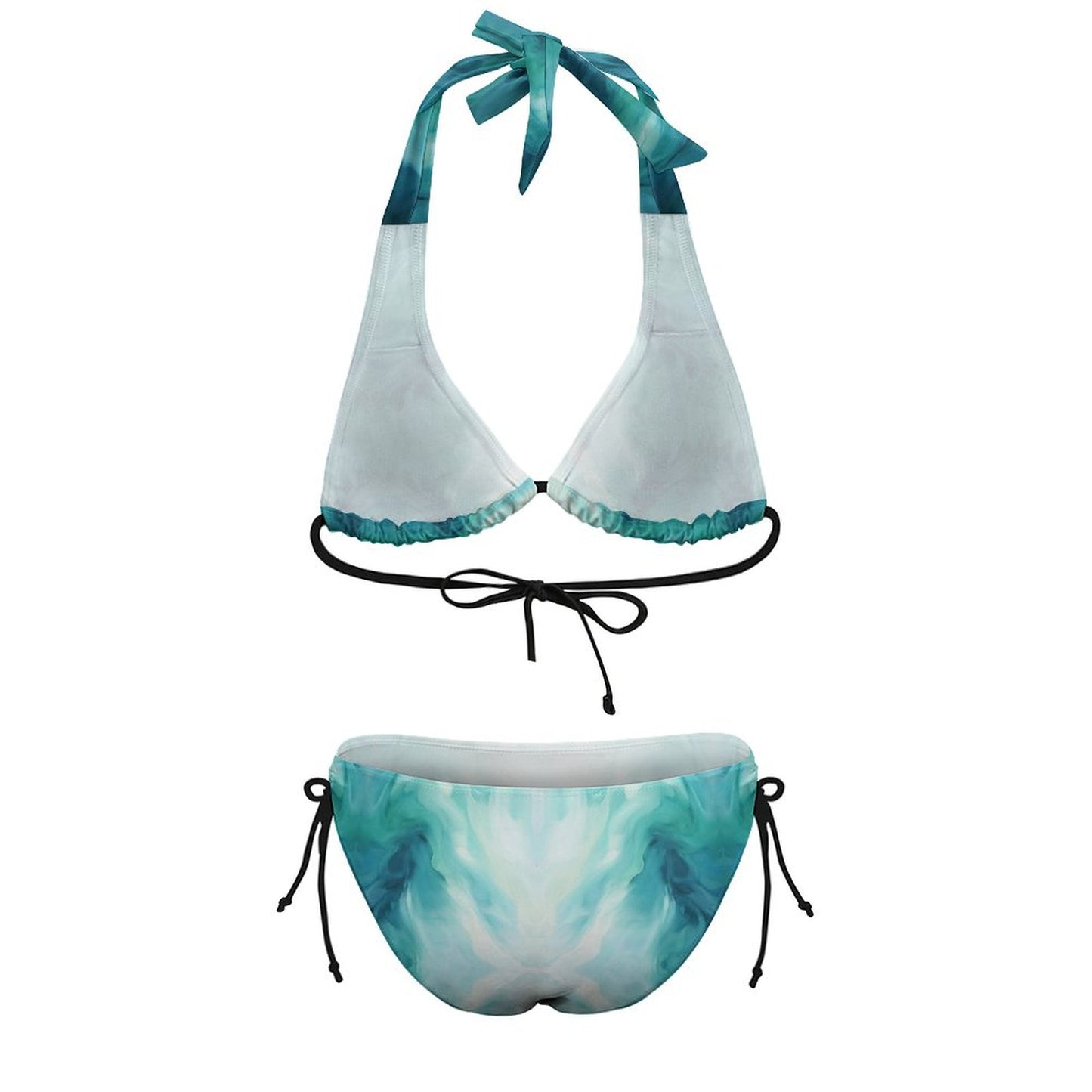 Two Piece Halter Swimsuit Ocean Blue
