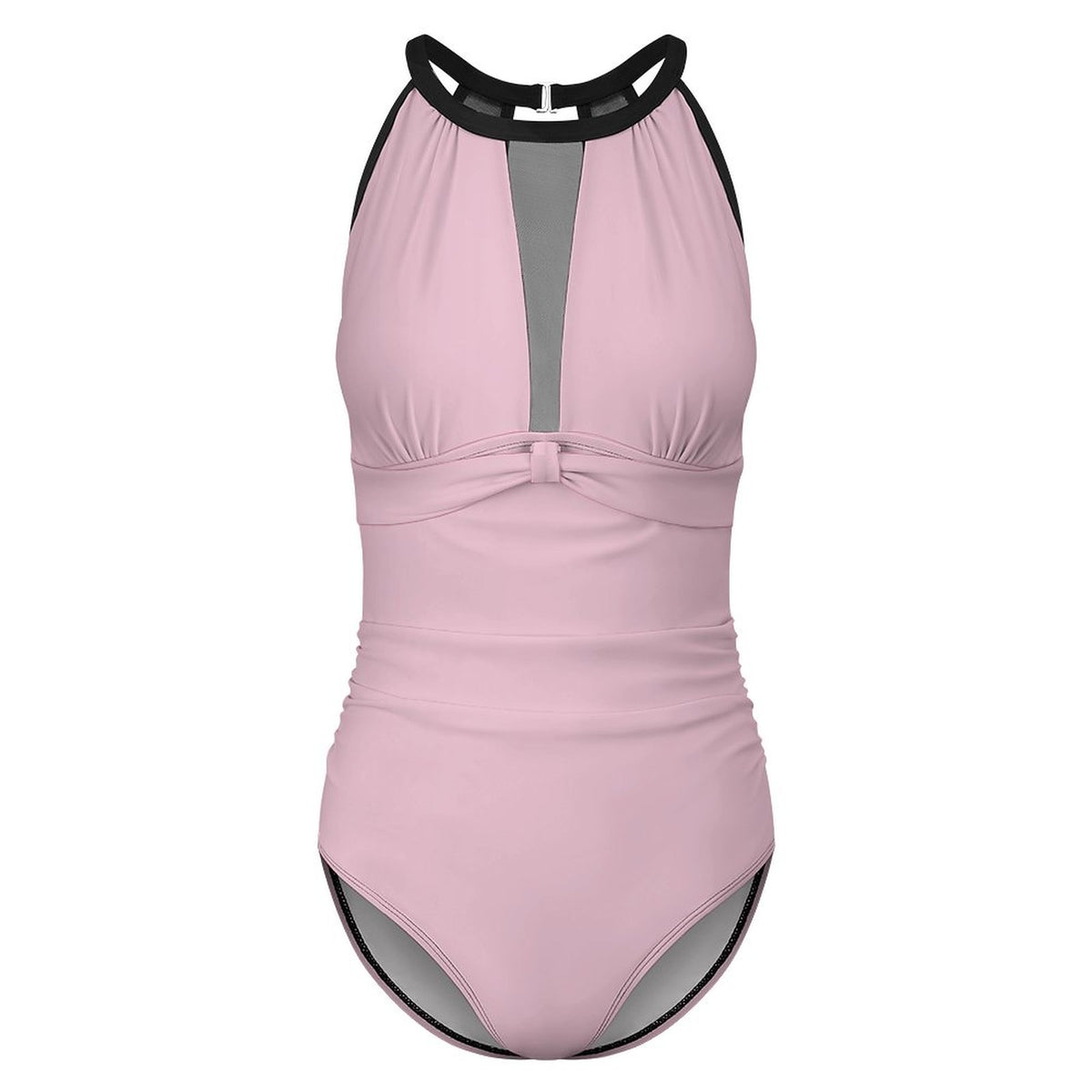 Sheer Mesh One-Piece Swimsuit Light Pink
