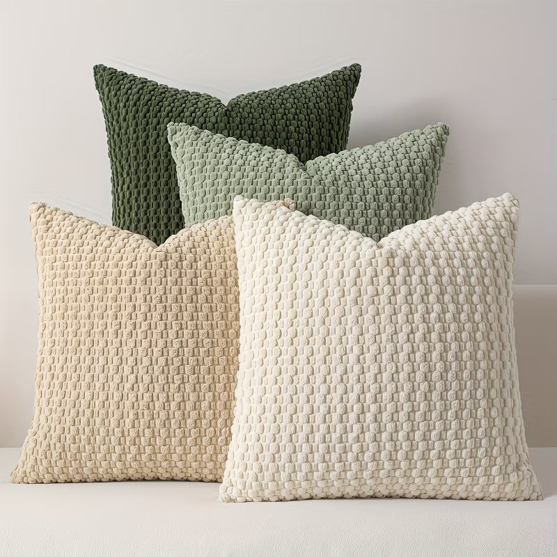 4 pack Soft Velvet Modern Double-Sided Design Sofa Pillowcases, Office Chair Backrest Pillowcases, Bedside Cushion Covers, And Machine-Washable Sofa And Bed Decorative Cushion Covers. 18 x 18