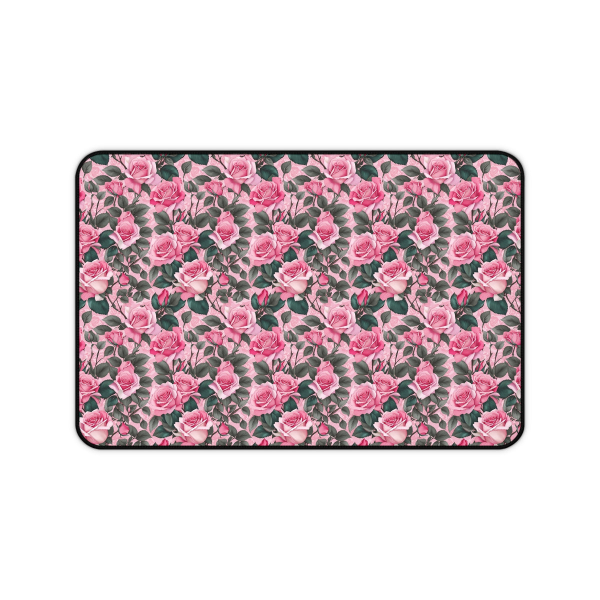 Floral Desk Mat, Elegant Workspace Decor, Gift for Her, Home Office Accessory, Mother's Day Gift, Pink Rose Design