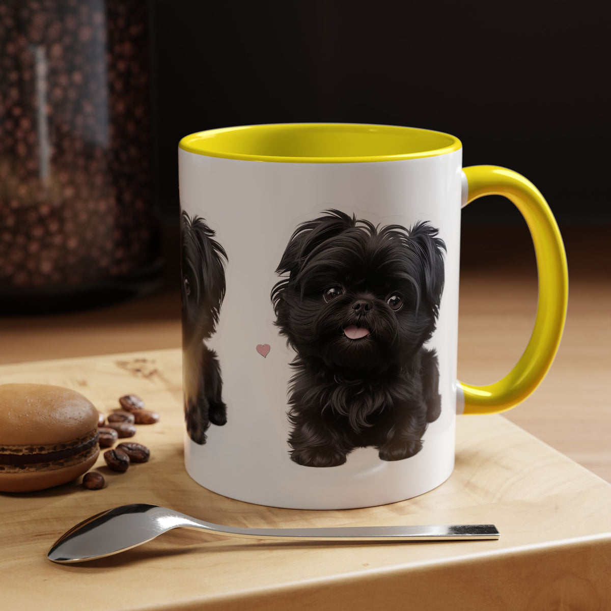 Cute Pug Accent Coffee Mug, Pet Lover Gift, Coffee Cup, Dog Mom Mug, Black Dog Ceramic Mug
