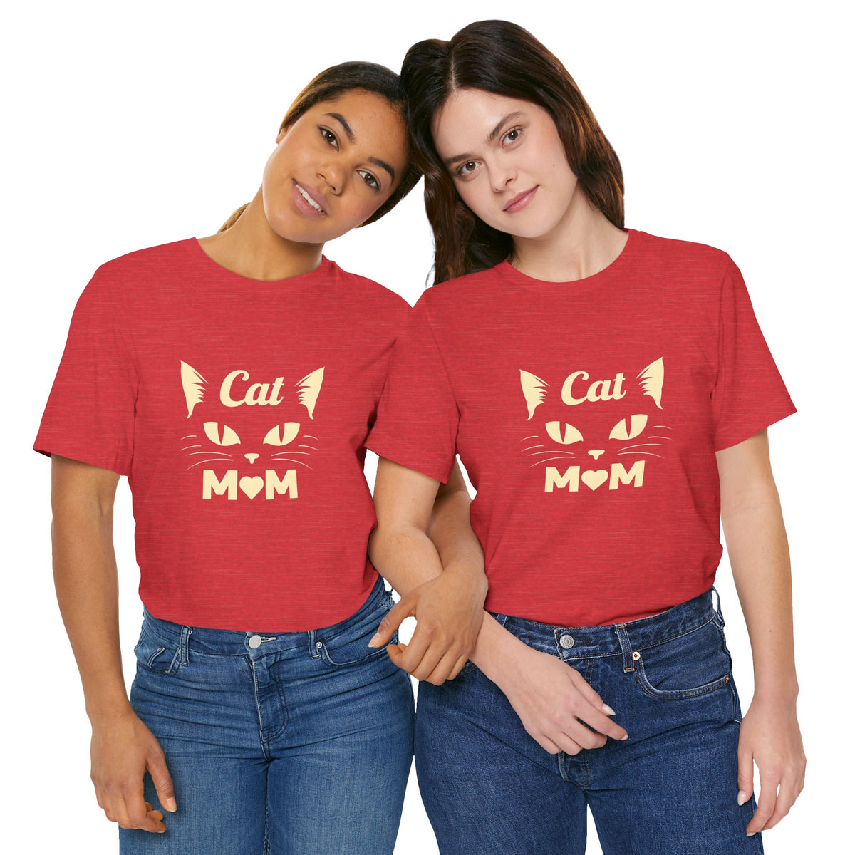 Cat Mom T-Shirt — Cute Cat Face Graphic Tee for Cat Lovers
