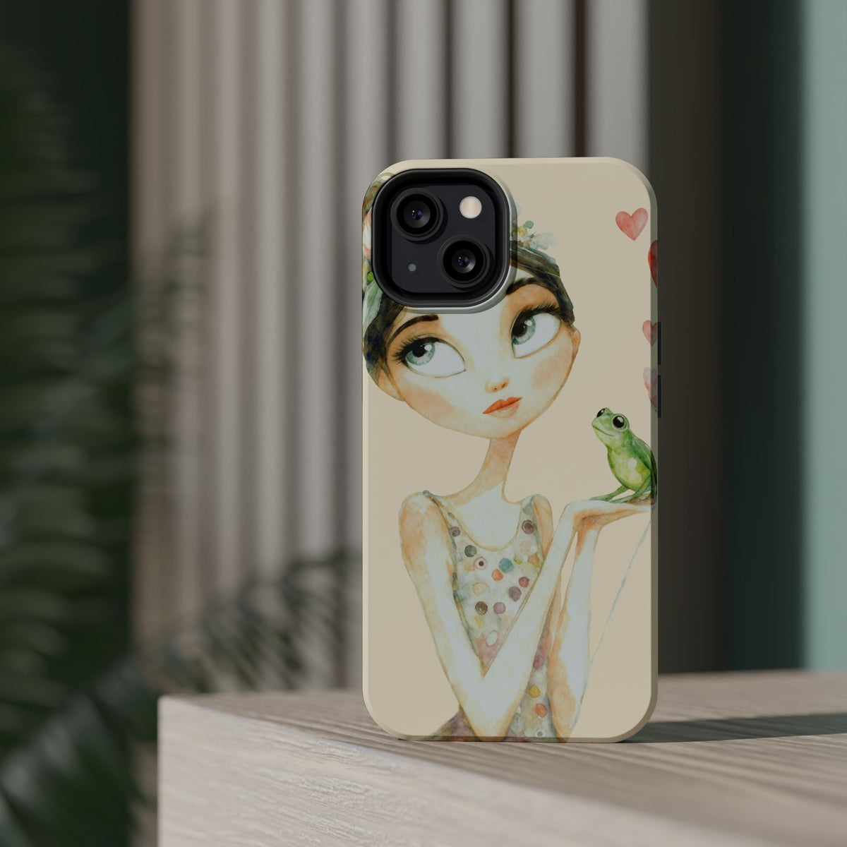 Whimsical Girl with Frog Magnetic Impact Phone Case