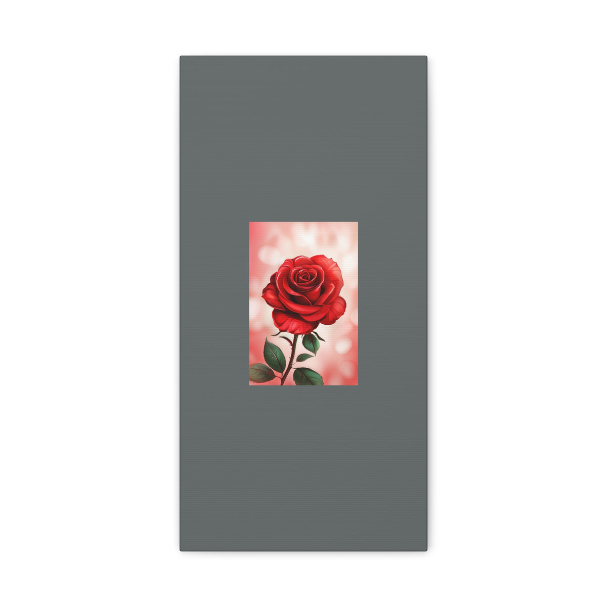 Red Rose Vertical Matte Canvas Print — Romantic Floral Wall Art