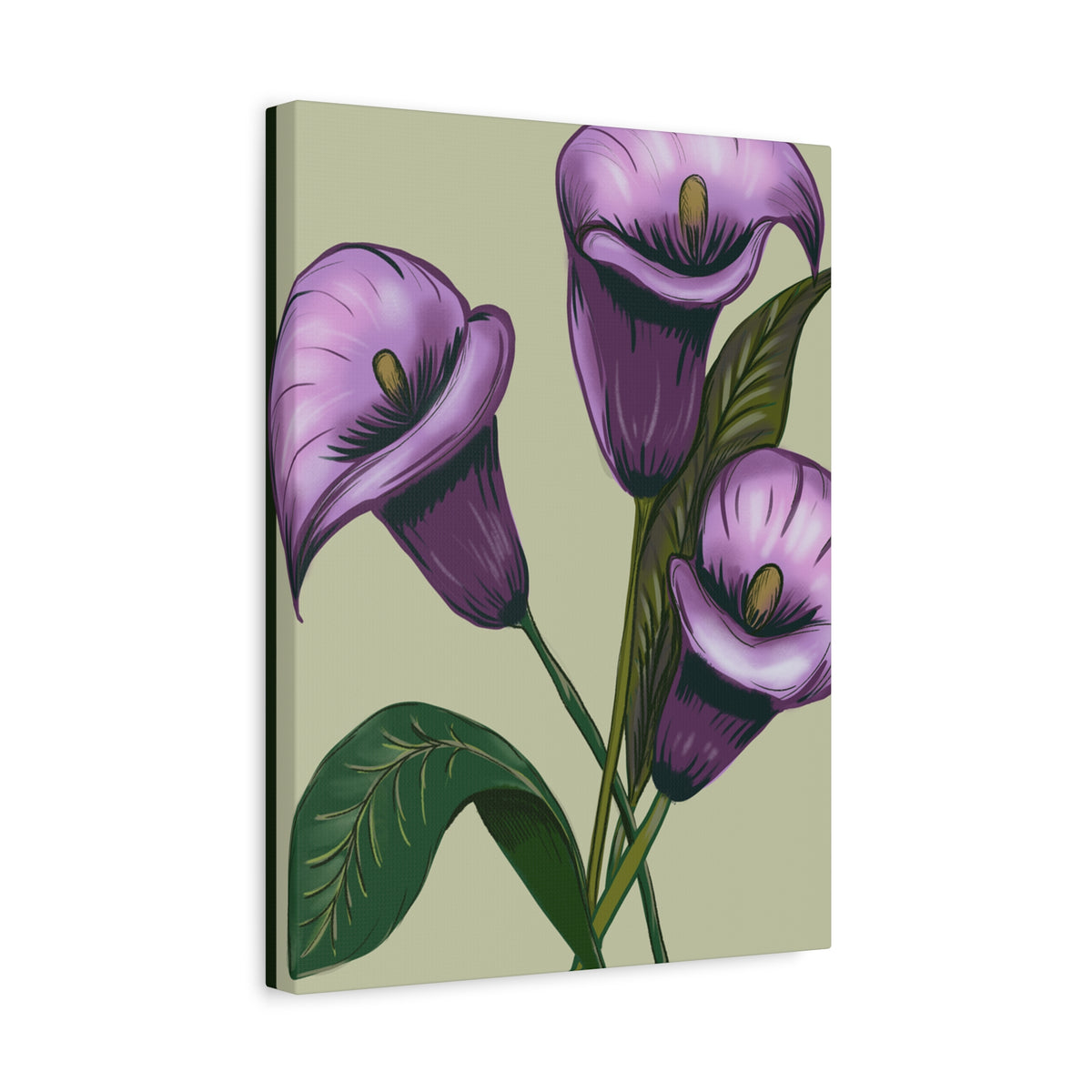 Copy of Matte Canvas, Stretched, 1.25" Purple Flowers