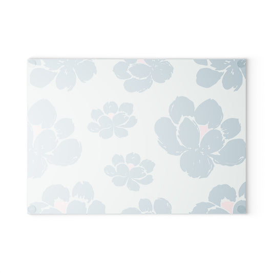 Floral Glass Cutting Board - Elegant Kitchen Decor, Perfect Gift for Housewarming, Bridal Shower, Wedding