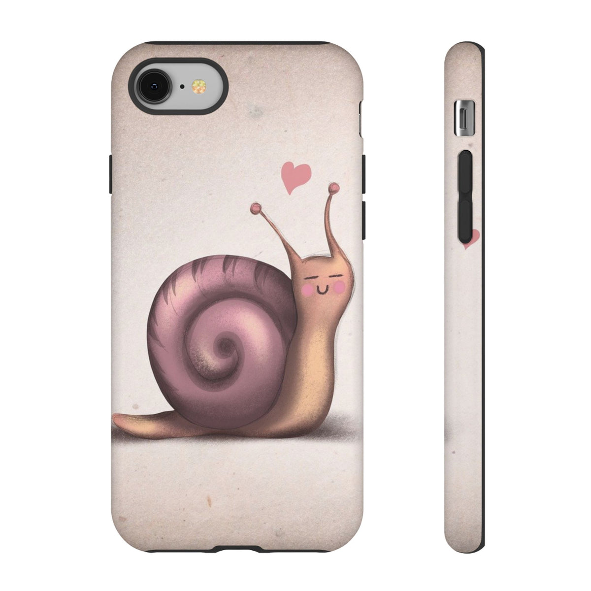 Cute Snail Phone Case — Pink Heart Cartoon Protective iPhone Cover