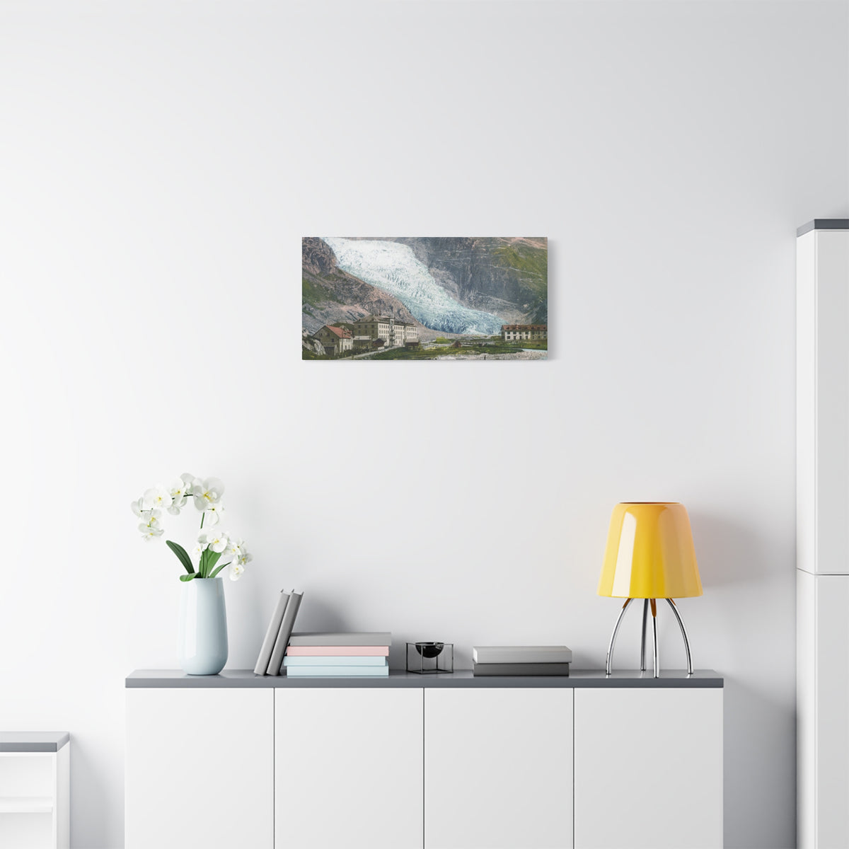 Glacier Village Matte Canvas Print