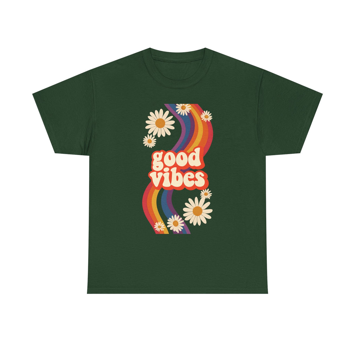 Good Vibes Unisex Heavy Cotton Tee, Retro Graphic T-Shirt, Feel Good Apparel, Summer Outfit, Casual Gift for Friends