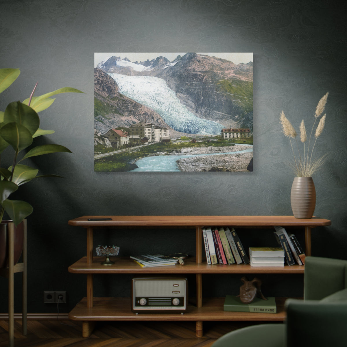 Glacier Village Matte Canvas Print