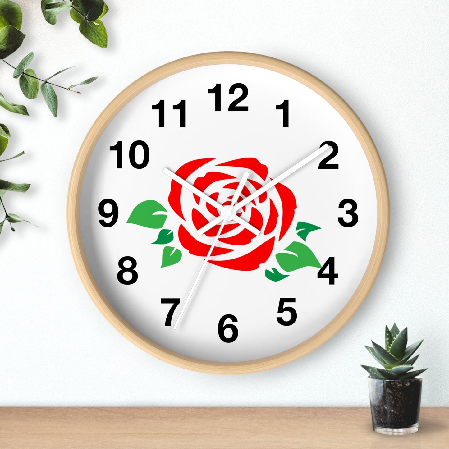 Rose Floral Wall Clock | Elegant Home Décor, Gift for Flower Lovers, Timeless Design, Spring Decor, Birthday Gift