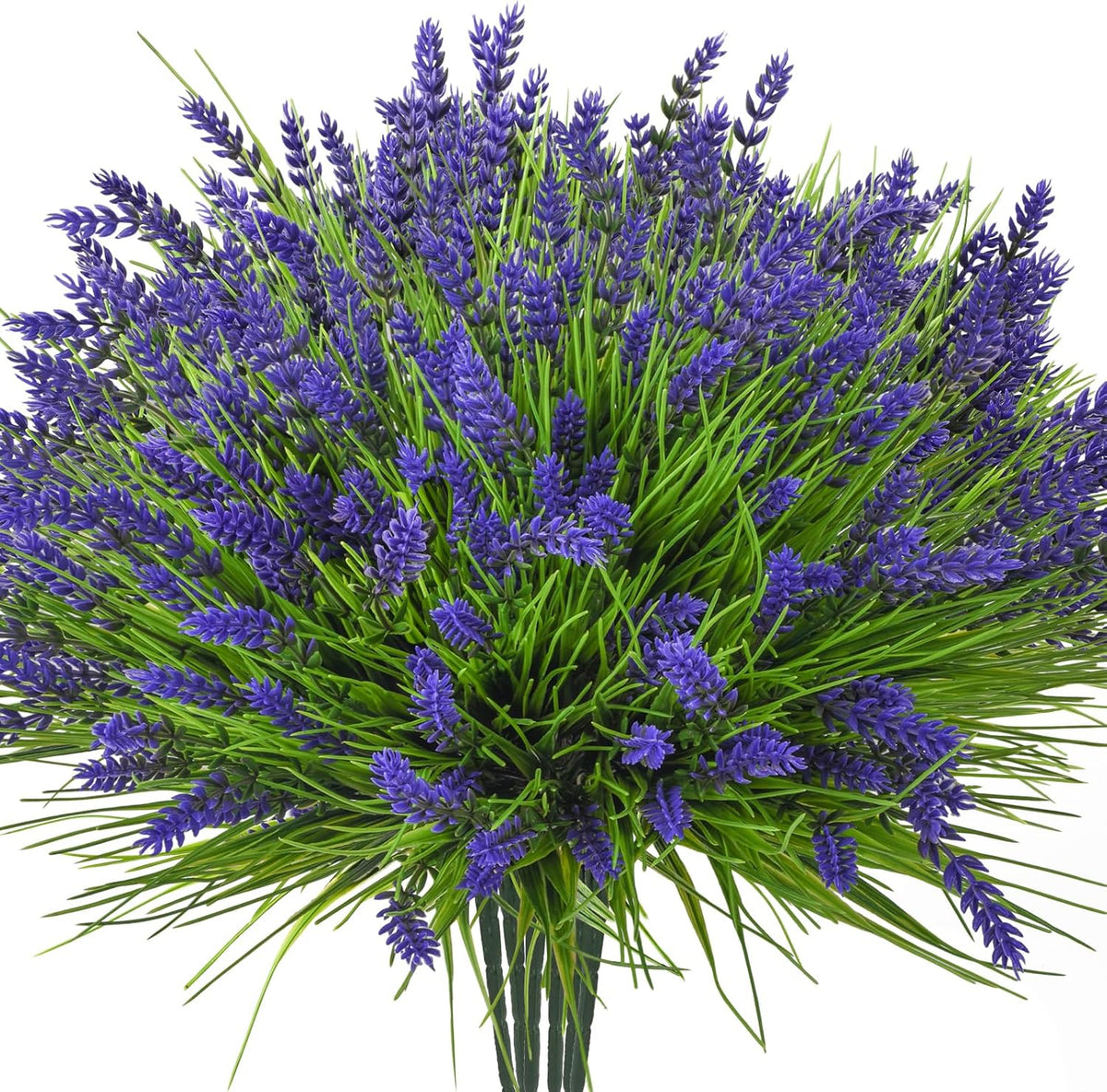 20 Bundles Artificial Plants Outdoor, UV Resistant Fake Flowers, Realistic Faux Lavender Shrubs for Porch Garden Window Box Home Decoration (Purple)