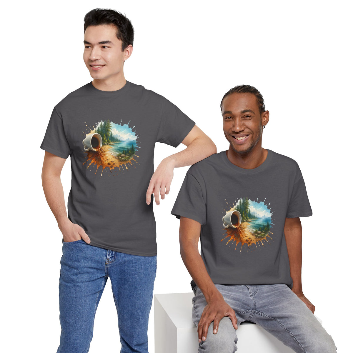 Nature-Inspired Unisex Heavy Cotton Tee, Casual Outfit, Gift for Nature Lovers, Camping Apparel, Outdoor Adventure Shirt