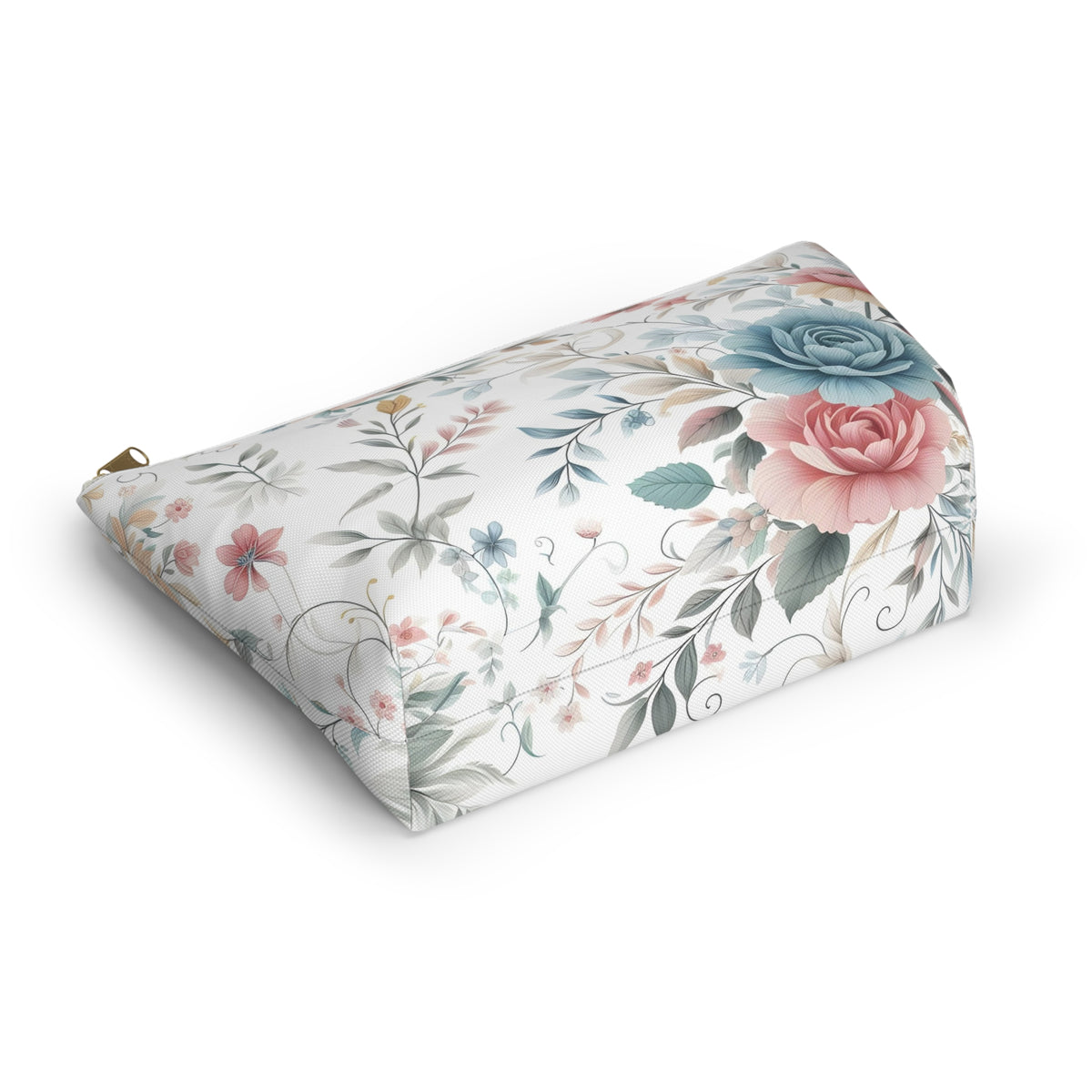 Floral Accessory Pouch, Makeup Bag, Cosmetic Case, Travel Organizer, Gift for Her, Floral Print Pouch