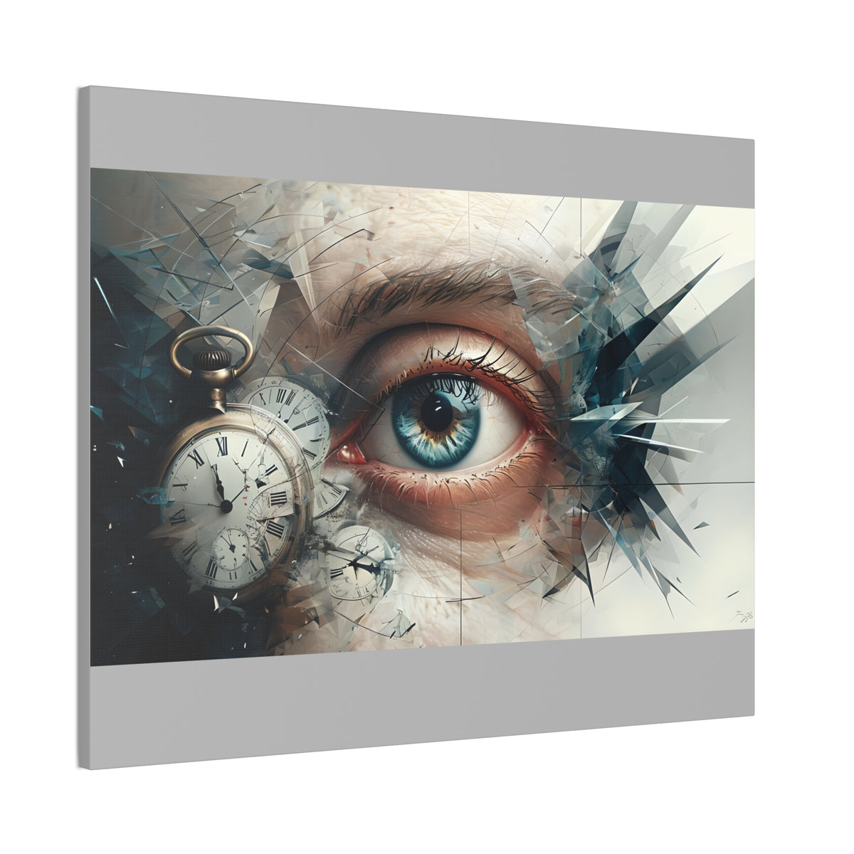 Surreal Canvas Wall Art, Eye with Vintage Clock