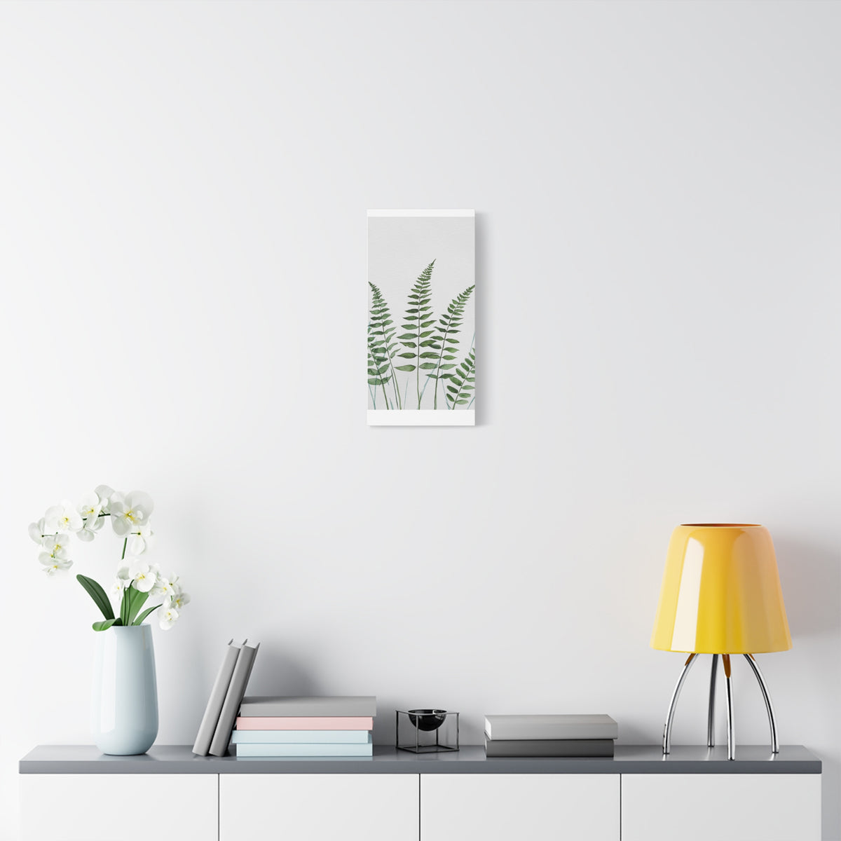 Fern Watercolor Canvas Art – Botanical Matte Stretched Wall Print