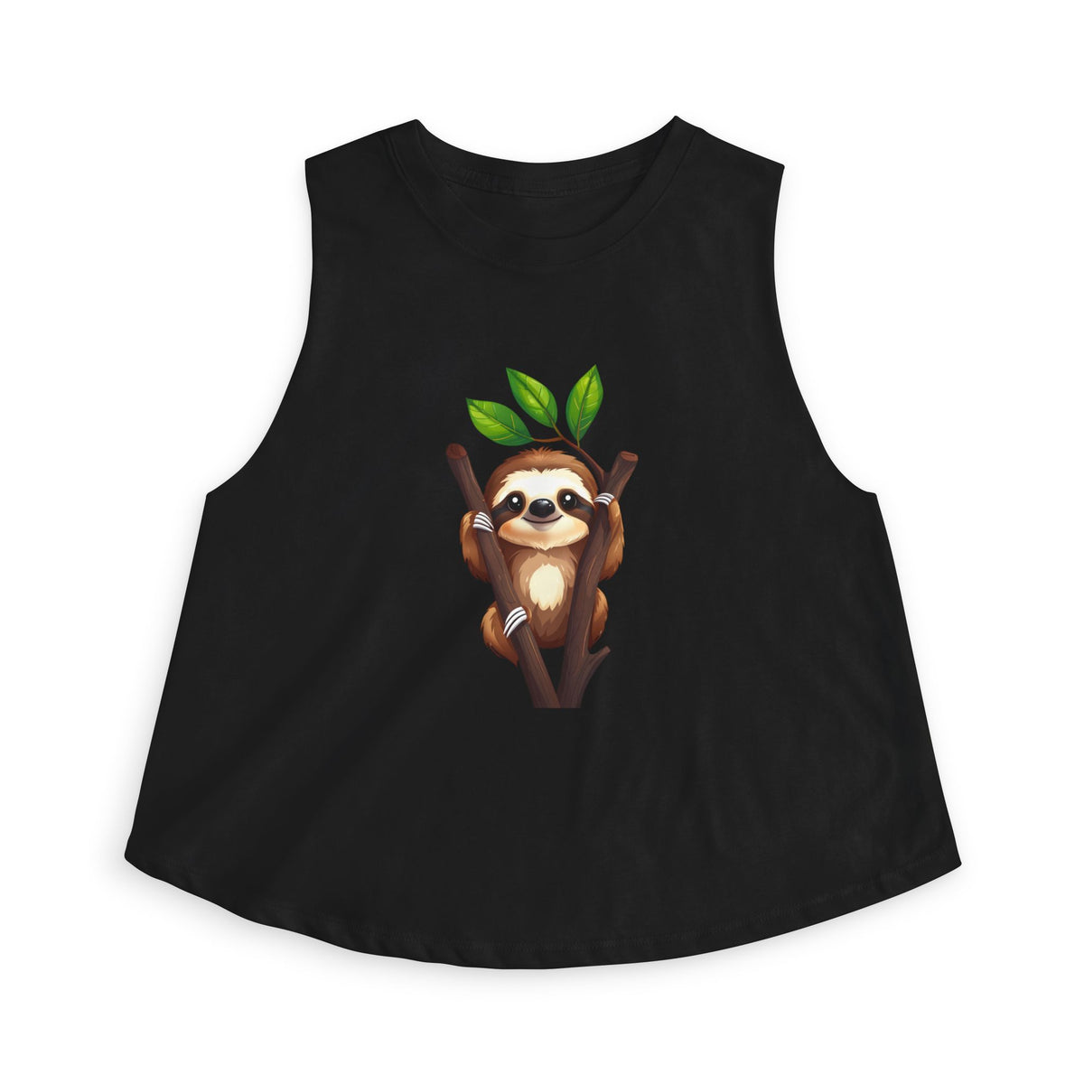 Sloth Hanging Cute Graphic Crop Top