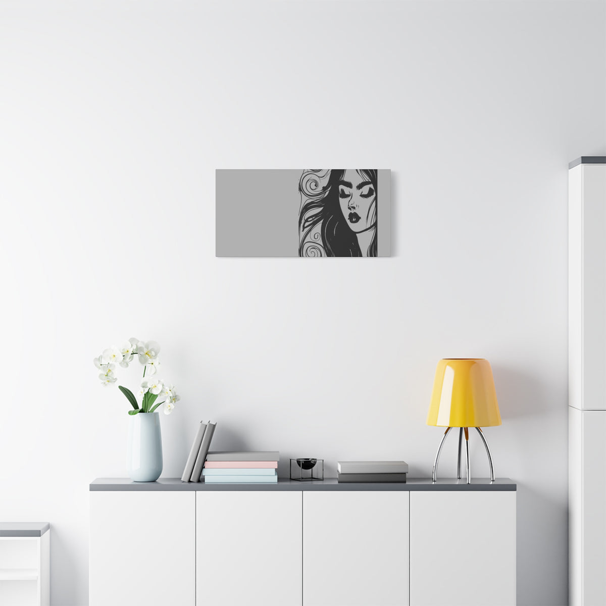 Gothic Woman Portrait Canvas Art — Matte Stretched Wall Decor