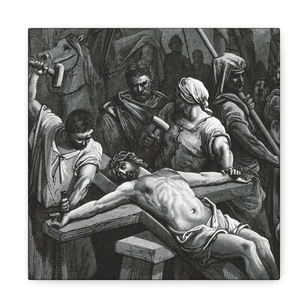 Crucifixion Art Matte Canvas Print – Stretched Religious Wall Decor