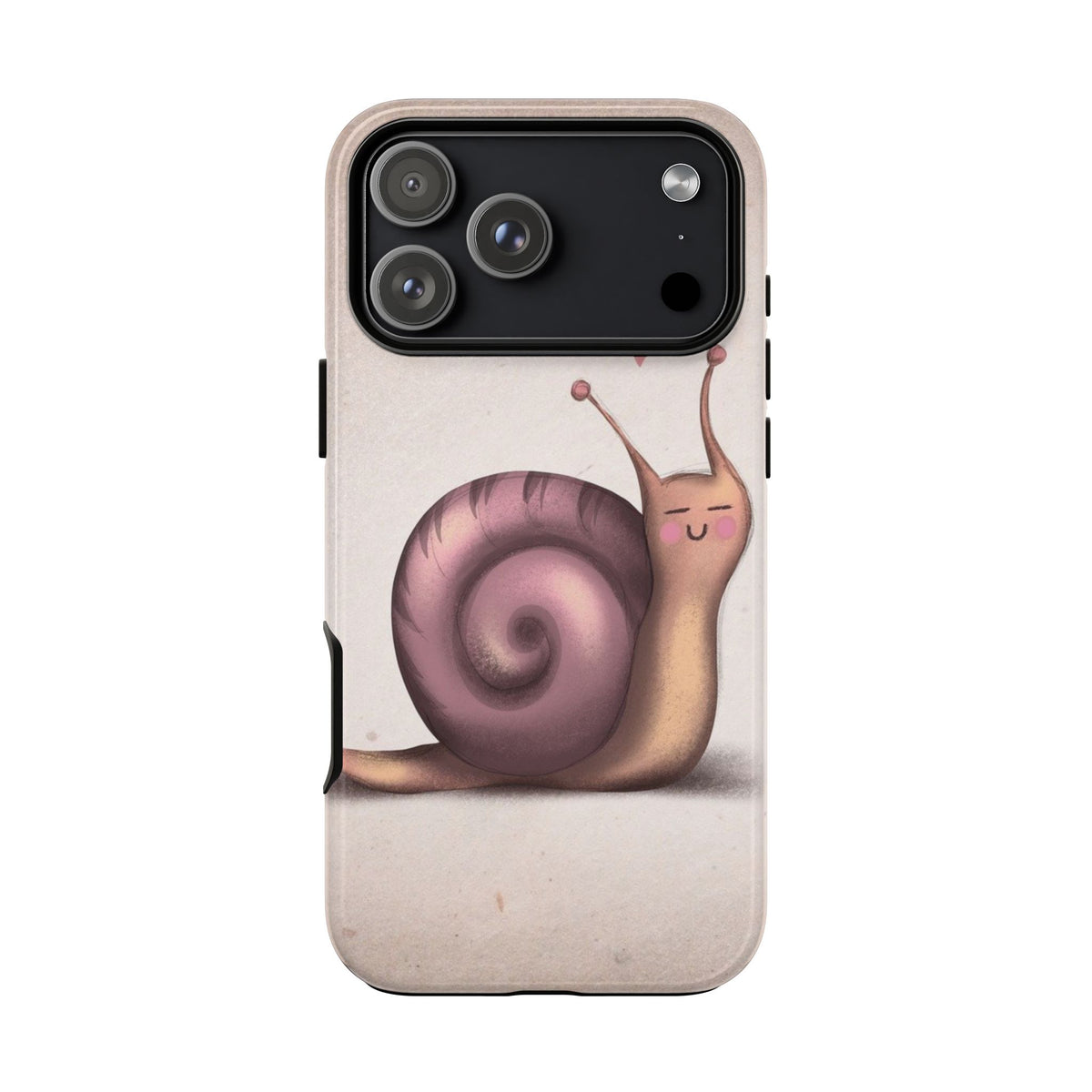 Cute Snail Phone Case — Pink Heart Cartoon Protective iPhone Cover