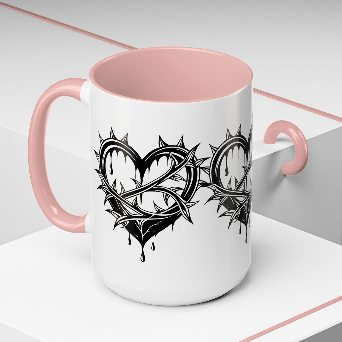 Gothic Heart Mug, Unique Art Coffee Cup for Gifting, Gothic Home Decor, Perfect for Friends, Gothic Style Drinkware