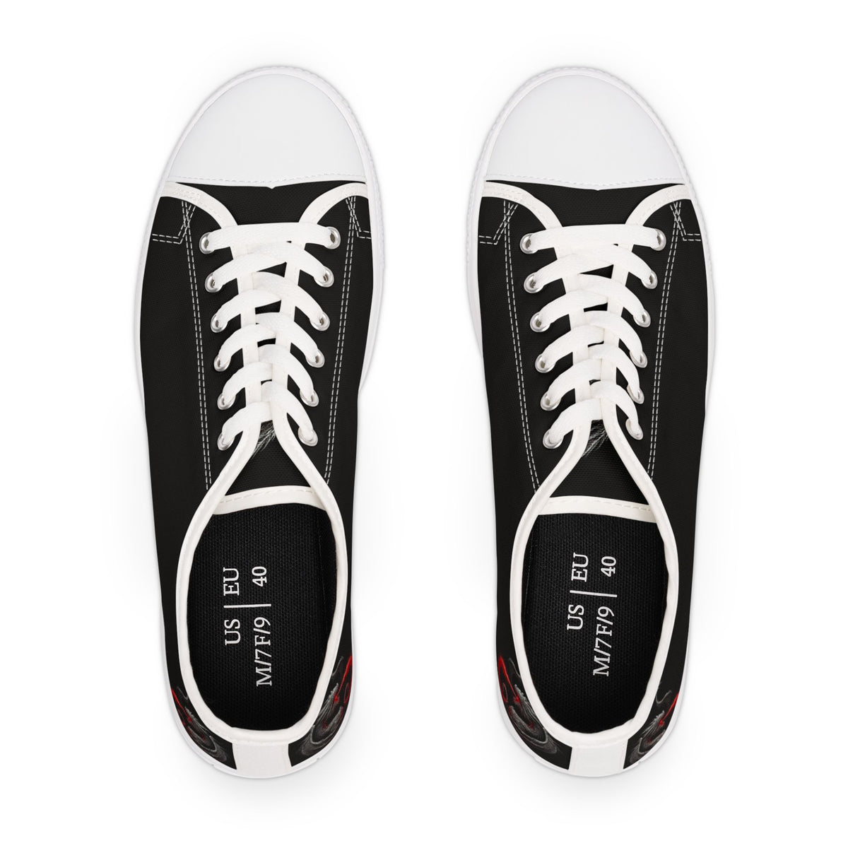 Low Top Sneakers — Black Dragon Wing Accent