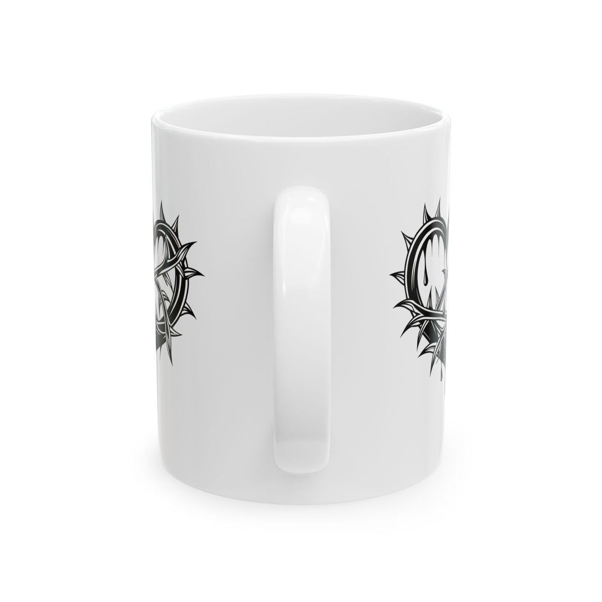 Gothic Heart Design Ceramic Mug | Unique Coffee Cup for Gifts, Valentine's Day, Home Decor, Art Lovers, or Halloween