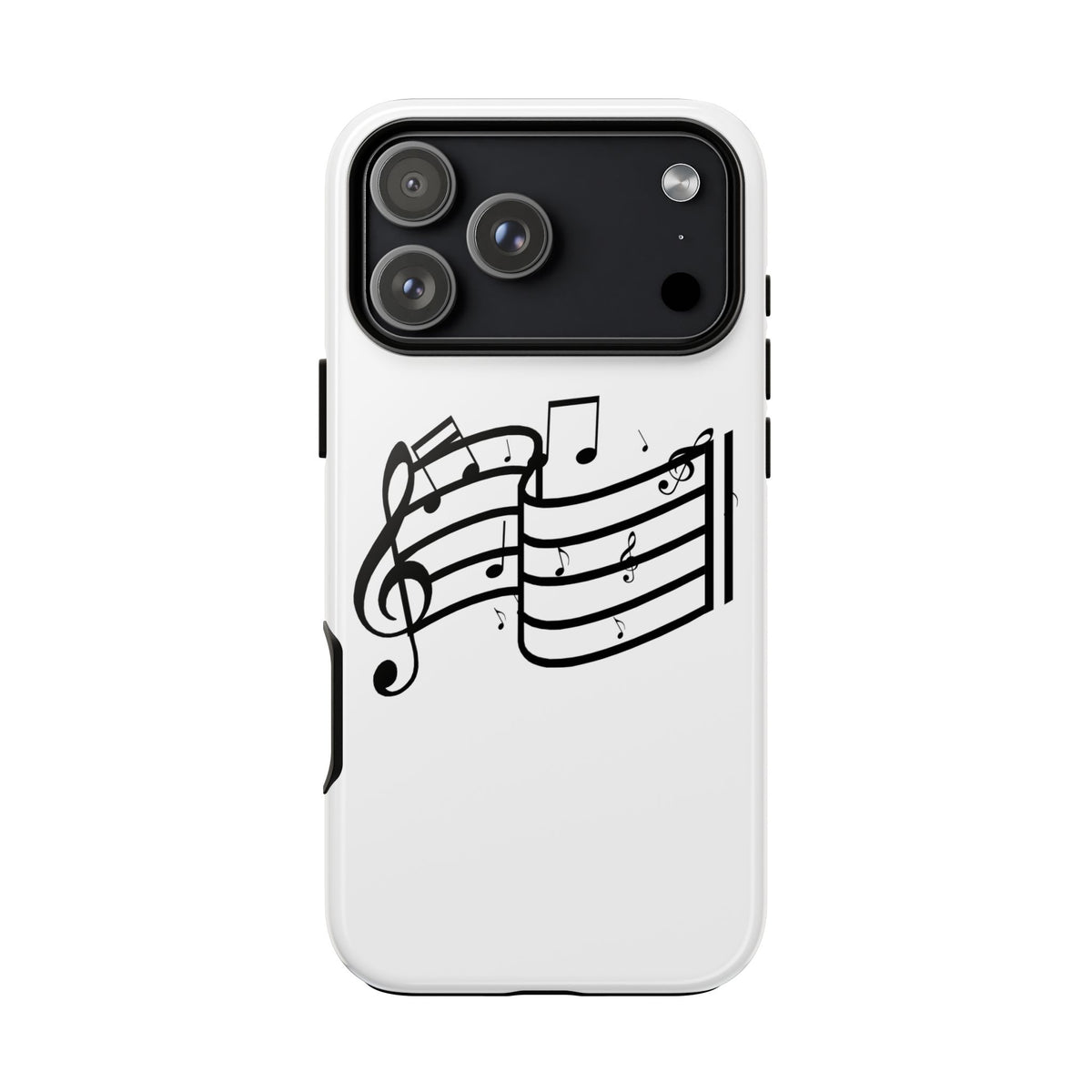 Musical Notes Phone Case — Black Treble Clef Music Staff Tough Case