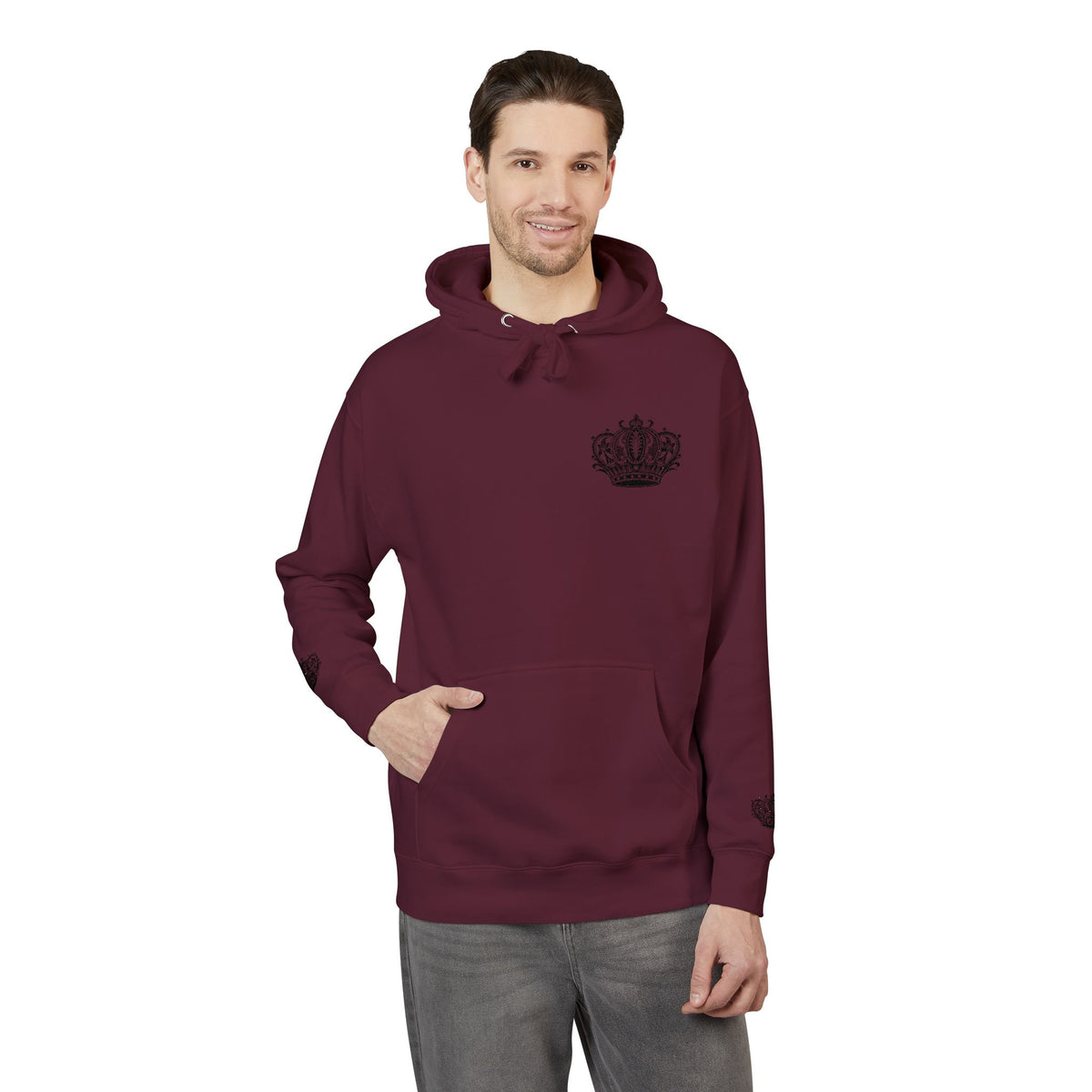 Crown Floral Unisex Fleece Hoodie | Cozy Streetwear, Perfect Gift for Him & Her, Autumn Fashion, Casual Wear, Trendy Outfit