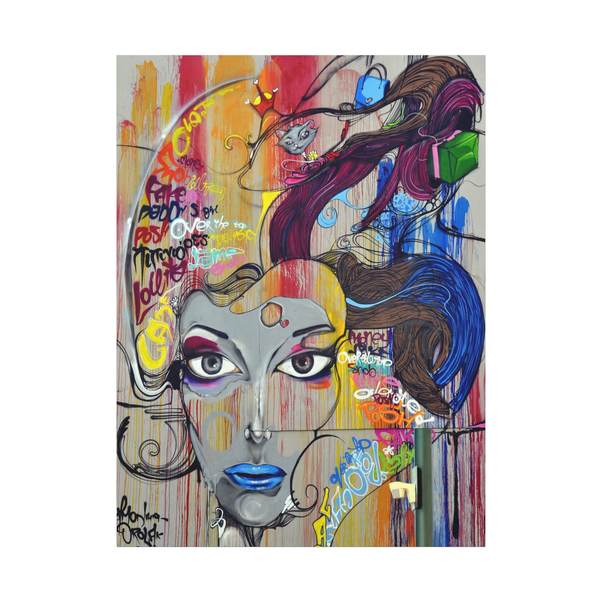 Colorful Graffiti Portrait Canvas