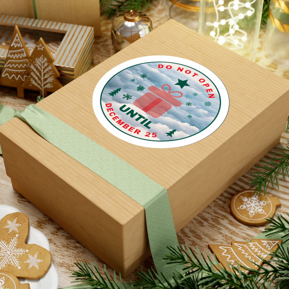 Christmas Countdown Kiss-Cut Stickers - 'Do Not Open Until December 25'