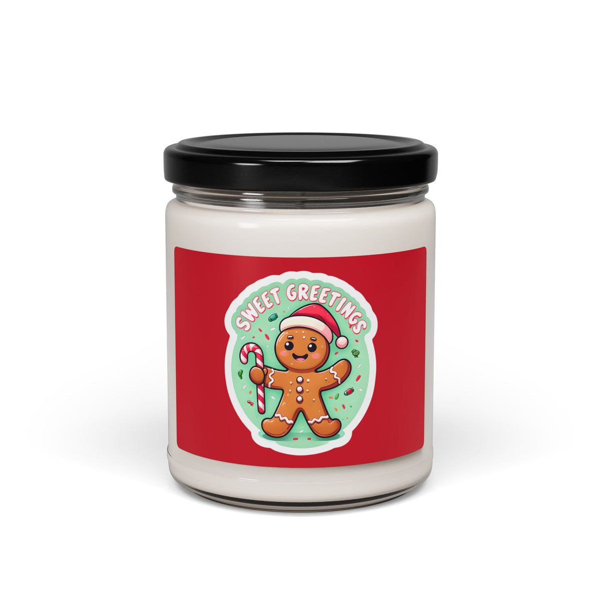 Sweet Greetings Gingerbread Soy Candle — 9oz Holiday Scented Candle