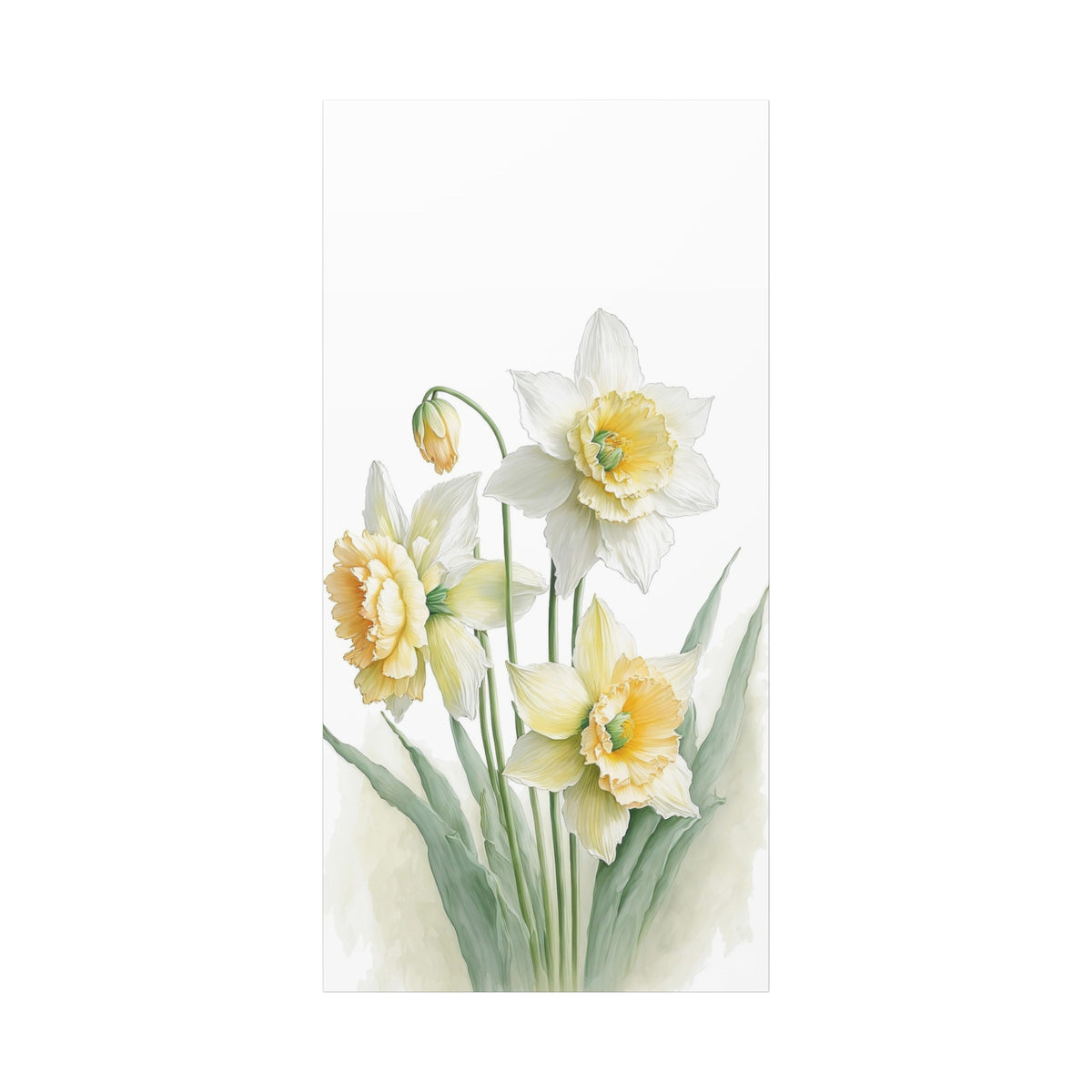 Matte Canvas, Stretched, 1.25" beautiful flowers white and yellow.