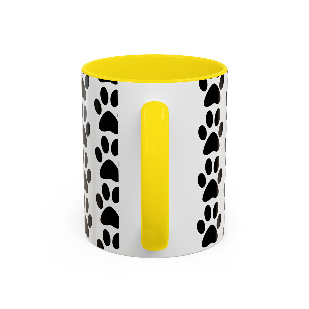 Paw Print Accent Coffee Mug - Dog Lover Gift, Black and White Pet Mug, Cute Animal Decor, Personalized Pet Owner Present, Coffee Tea Cup