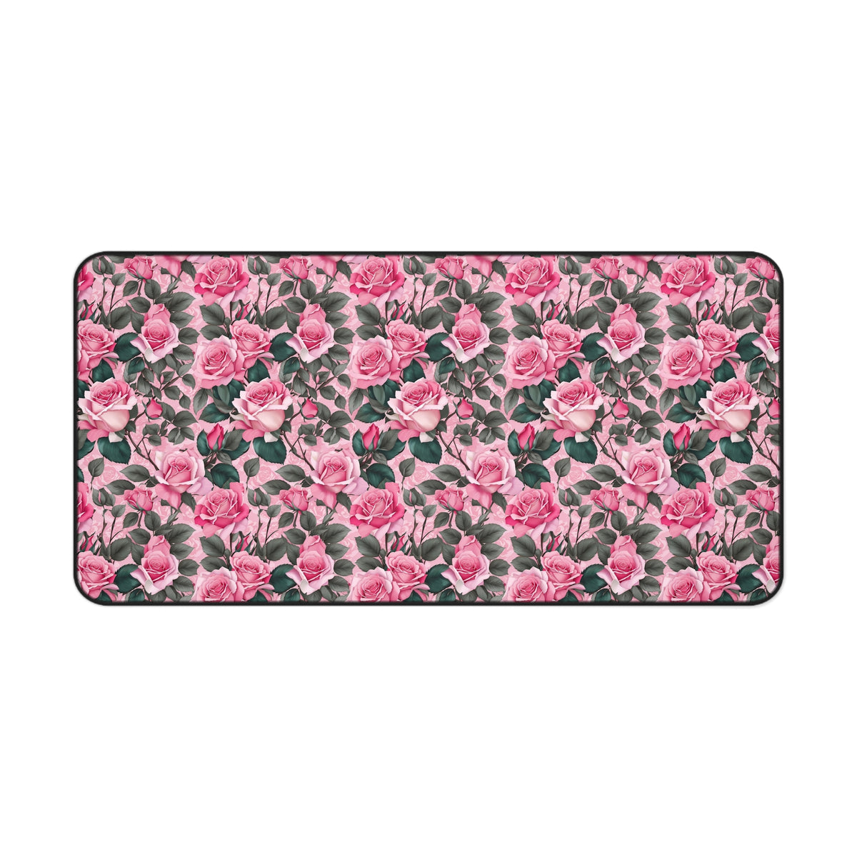 Floral Desk Mat, Elegant Workspace Decor, Gift for Her, Home Office Accessory, Mother's Day Gift, Pink Rose Design