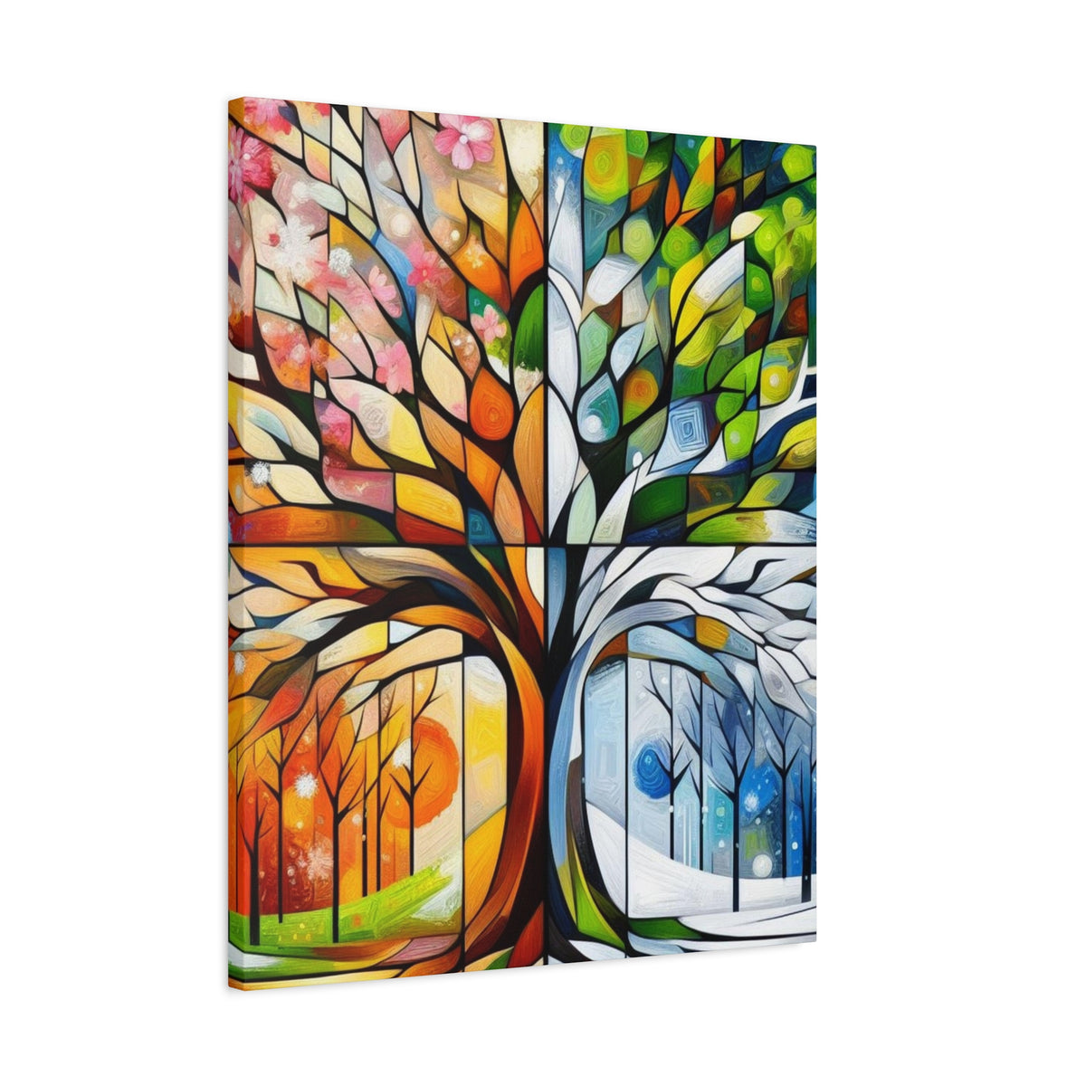 Seasons Tree Matte Canvas Wall Art — Stretched 1.25"