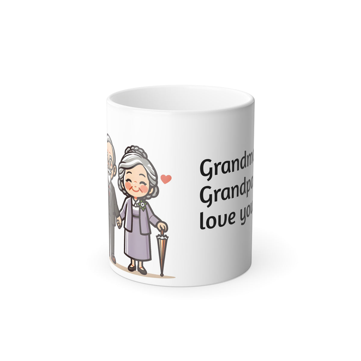 Color Morphing Mug with Sweet Grandparents Design | Perfect Gift for Grandma and Grandpa, Family Love Mug,